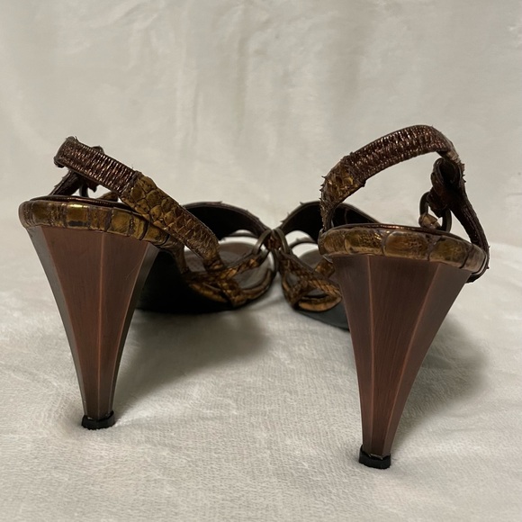 Authentic Chanel bronze python heels - Picture 6 of 7